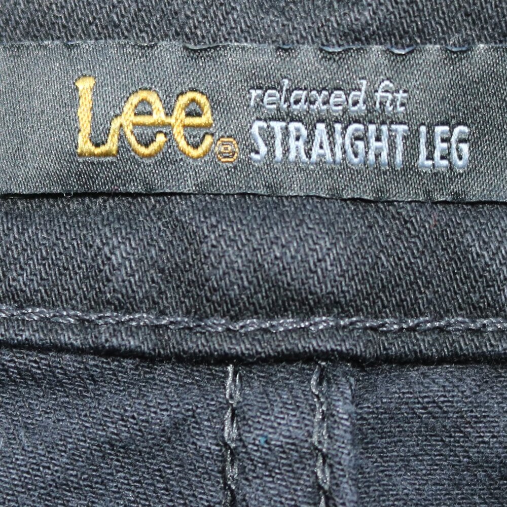 LEE Plus Size Relaxed Fit Straight  Leg Black Classic Stretch Jeans Sz 16 SHORT - Picture 5 of 6